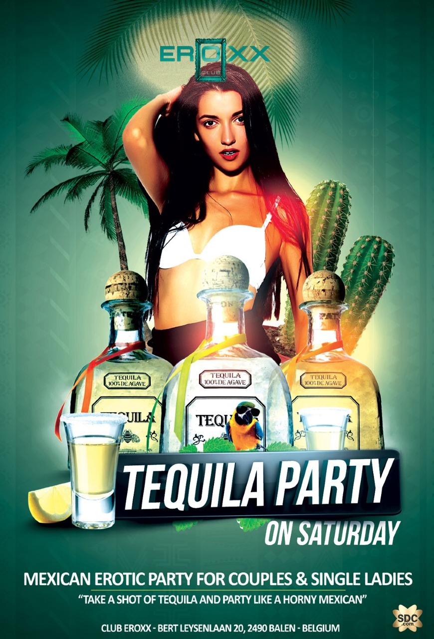 Image <p>Op deze&nbsp; “Mexican Tequila Night”&nbsp; kan je verschillende soorten en smaken propberen van dit “lekker maar gevaarlijk drankje!<br>Ook ons buffet zal een Mexicaans tintje hebben.<br>&nbsp;Mede door de opzwepende muziek van onze DJ’s, zal deze zaterdagavond ongetwijfeld uitdraaien tot een super vet en zwoele feestje.&nbsp;<br>&nbsp;Enkel koppels en single vrouwen toegelaten op deze party&nbsp;<br>Ero-Dresscode gaat van start omstreeks 22hr<br>&nbsp;Prijzen&nbsp; All-in. Dit wil zeggen dat in de inkomprijs alles inbegrepen is, alle soorten dranken, diverse frisdranken en bieren, wijnen en cava, alsook sterke dranken en cocktails (excl champagne) Tevens kan je ook genieten van een zeer uitgebreid warm en koud buffet tot 22hr30 &nbsp; Daarna, na middernacht, is er nog steeds een nachtbuffet tot één uur voor sluitingstijd met warme en koude hapjes voor de late honger<br>Open van 19hr tot 03hr</p>